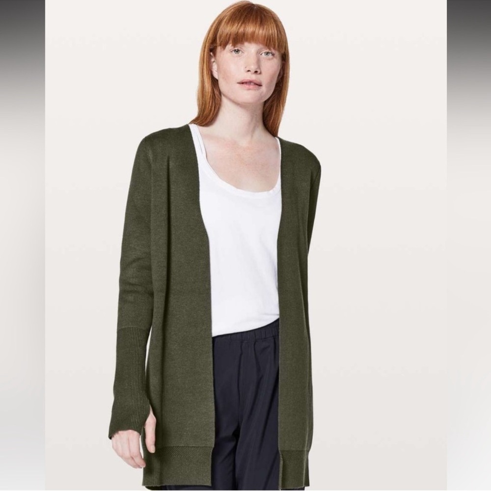 Lululemon City Street Cardigan Camo Green